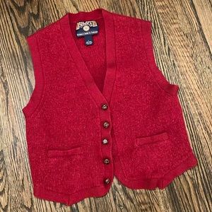 Vintage Duluth red wool vest